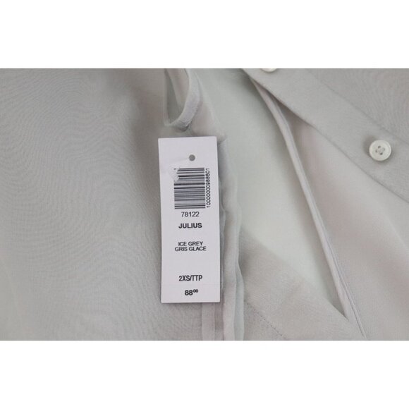 Aritzia Babaton Women's XXS 2XS Ice Grey Julius Sleeveless Tie-Neck Blouse NWT - Picture 4 of 8
